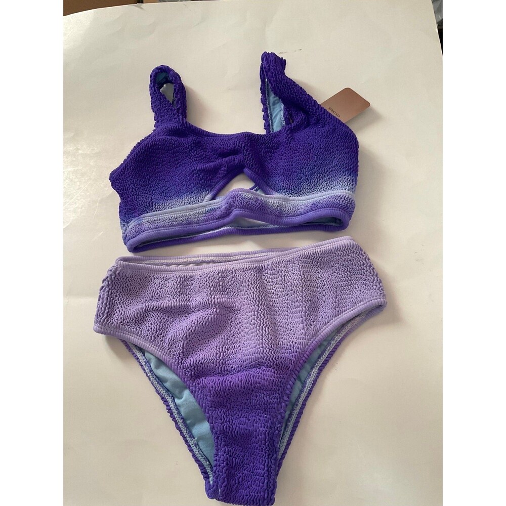 NWT Women purple ombre swimsuit bikini removable cup size XS